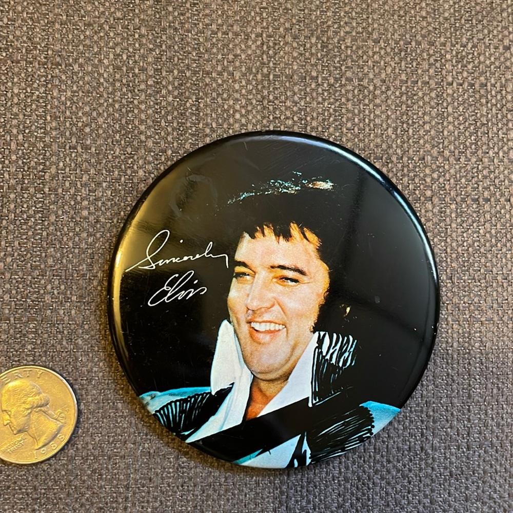 Vintage 1970’s Elvis Presley concert pin grandma got at concert